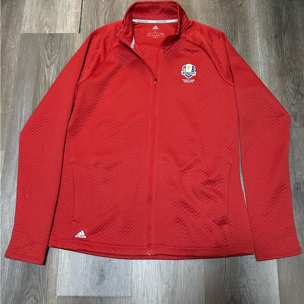 Adidas Red Full-Zip Golf Jacket with Ryder Cup Patch